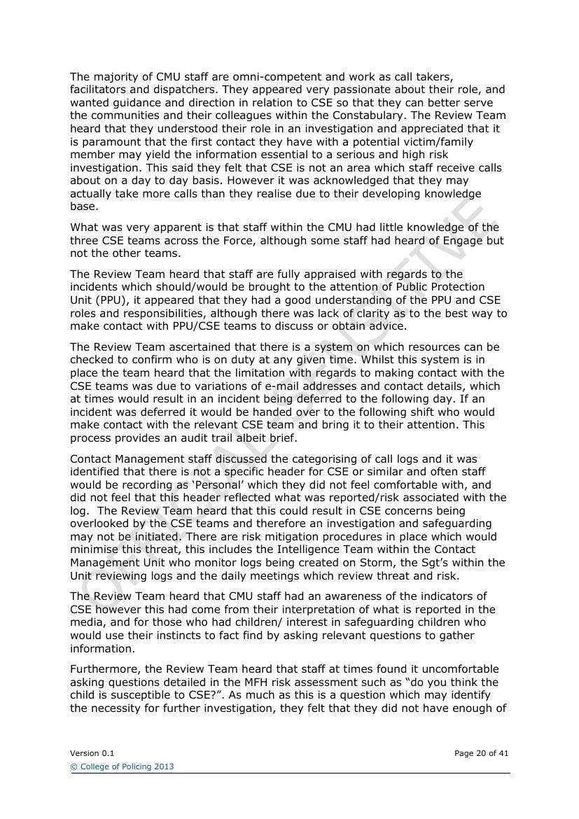 Lancashire Police — Sexual Exploitation Review — page 20