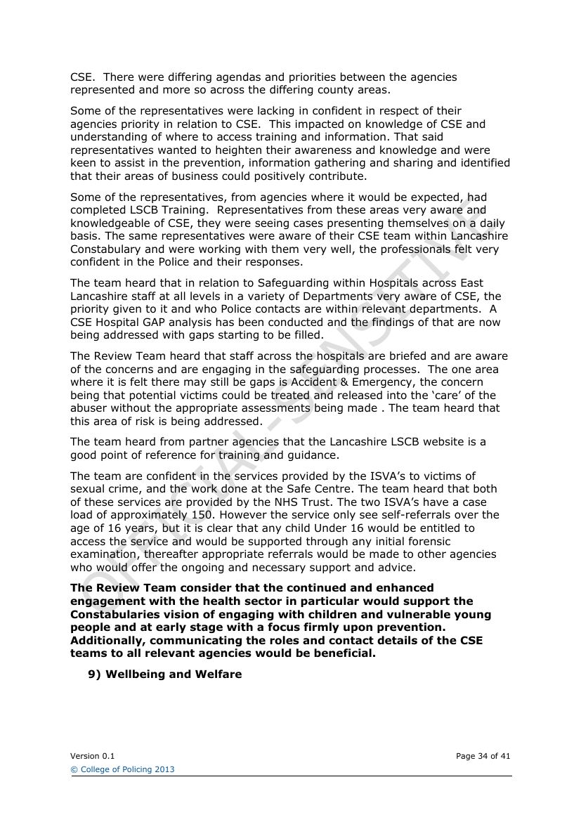 Lancashire Police — Sexual Exploitation Review — page 34
