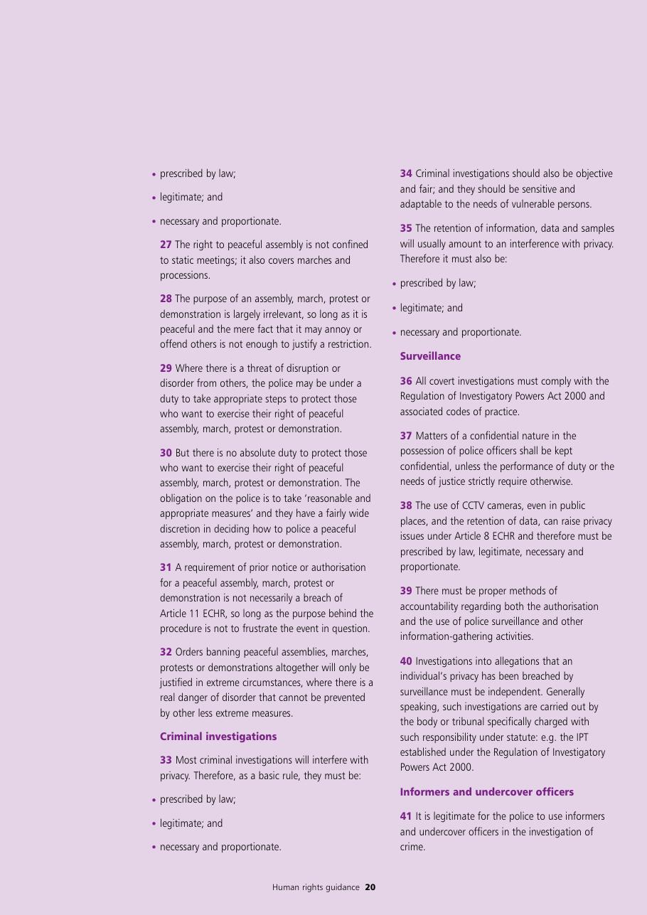 Human Rights Guidance for Police Authorities — page 20