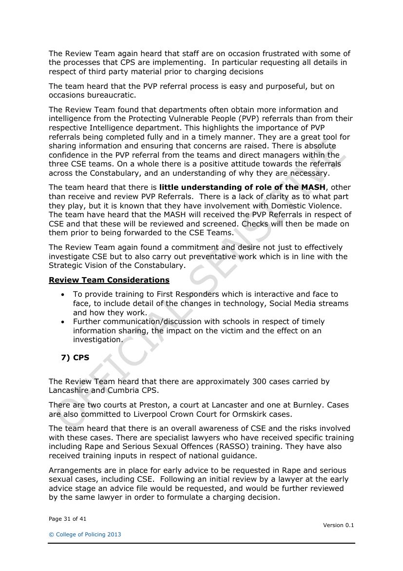 Lancashire Police — Sexual Exploitation Review — page 31