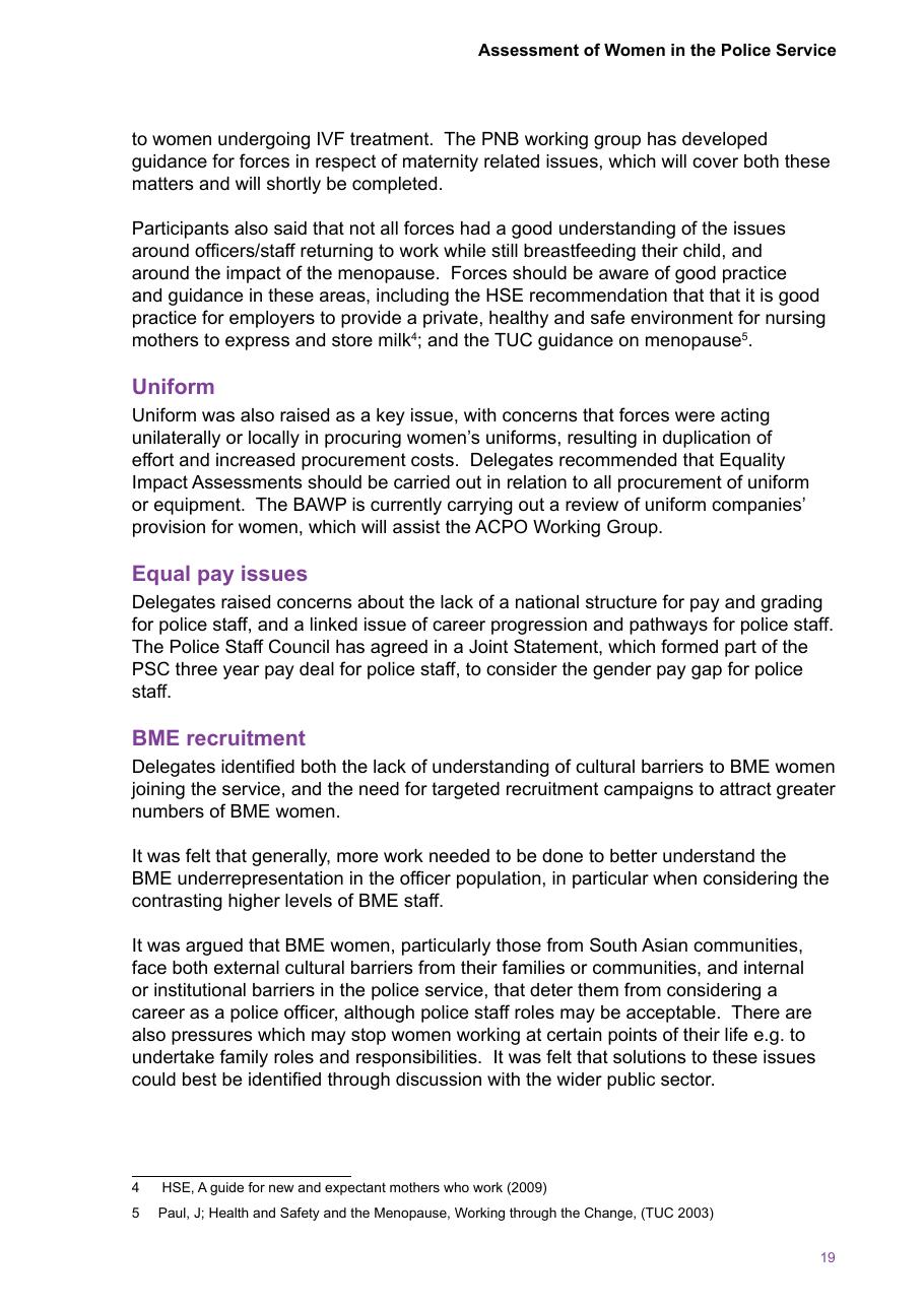 Assessment of Women in the Police Service — page 21