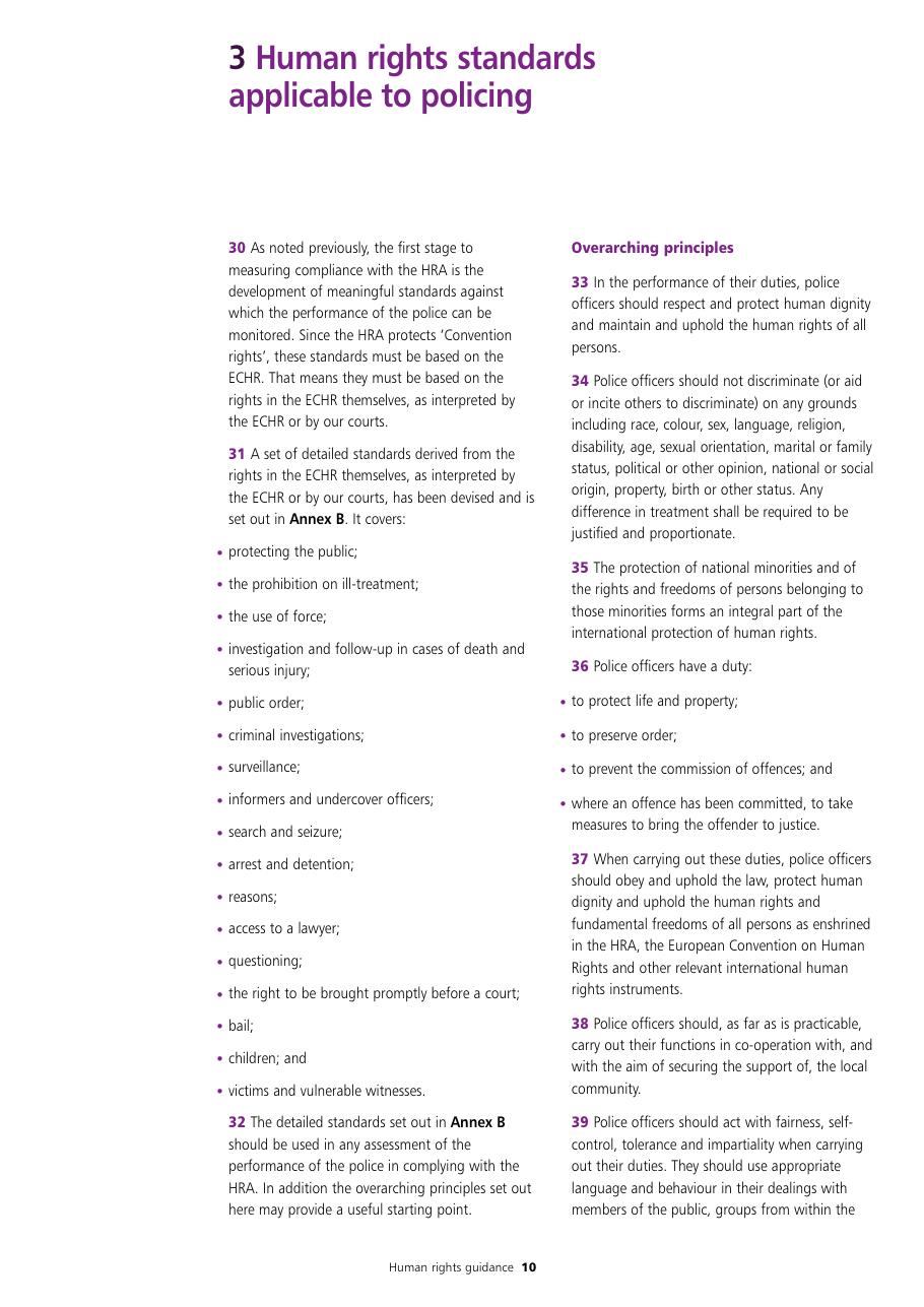 Human Rights Guidance for Police Authorities — page 10
