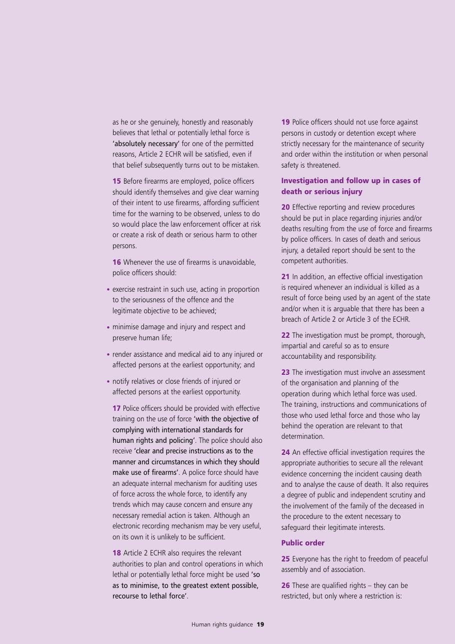 Human Rights Guidance for Police Authorities — page 19