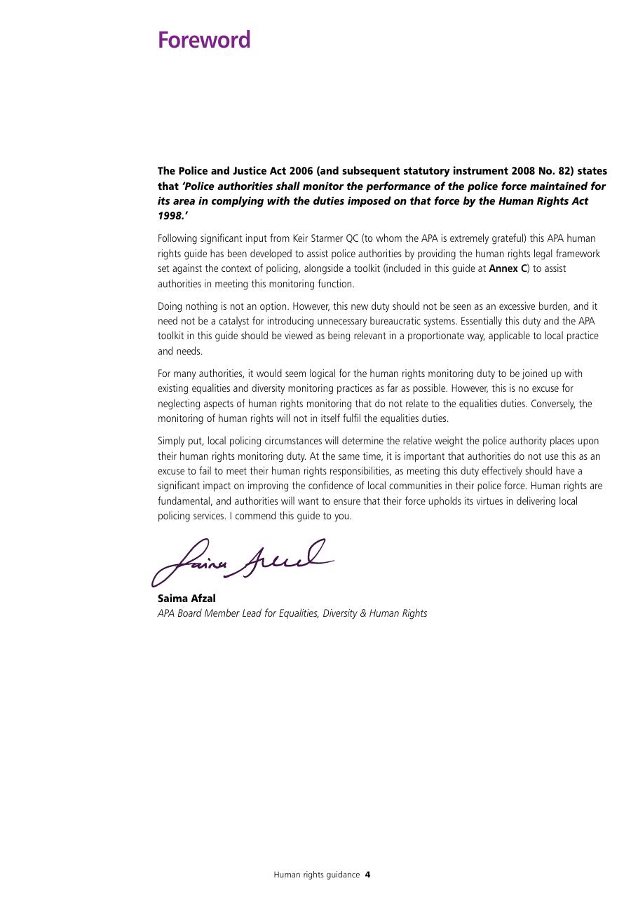 Human Rights Guidance for Police Authorities — page 4
