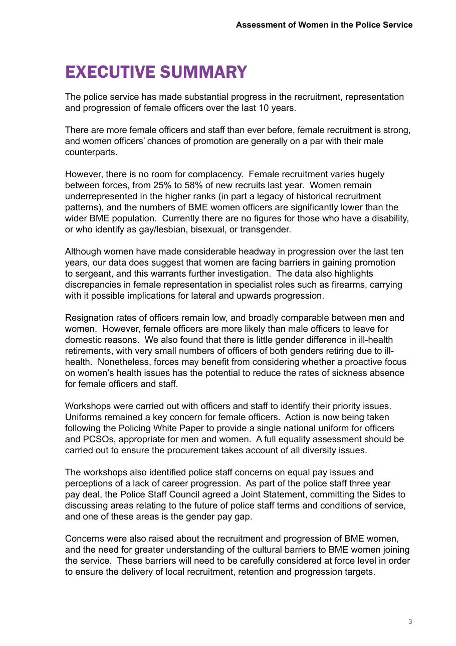 Assessment of Women in the Police Service — page 5