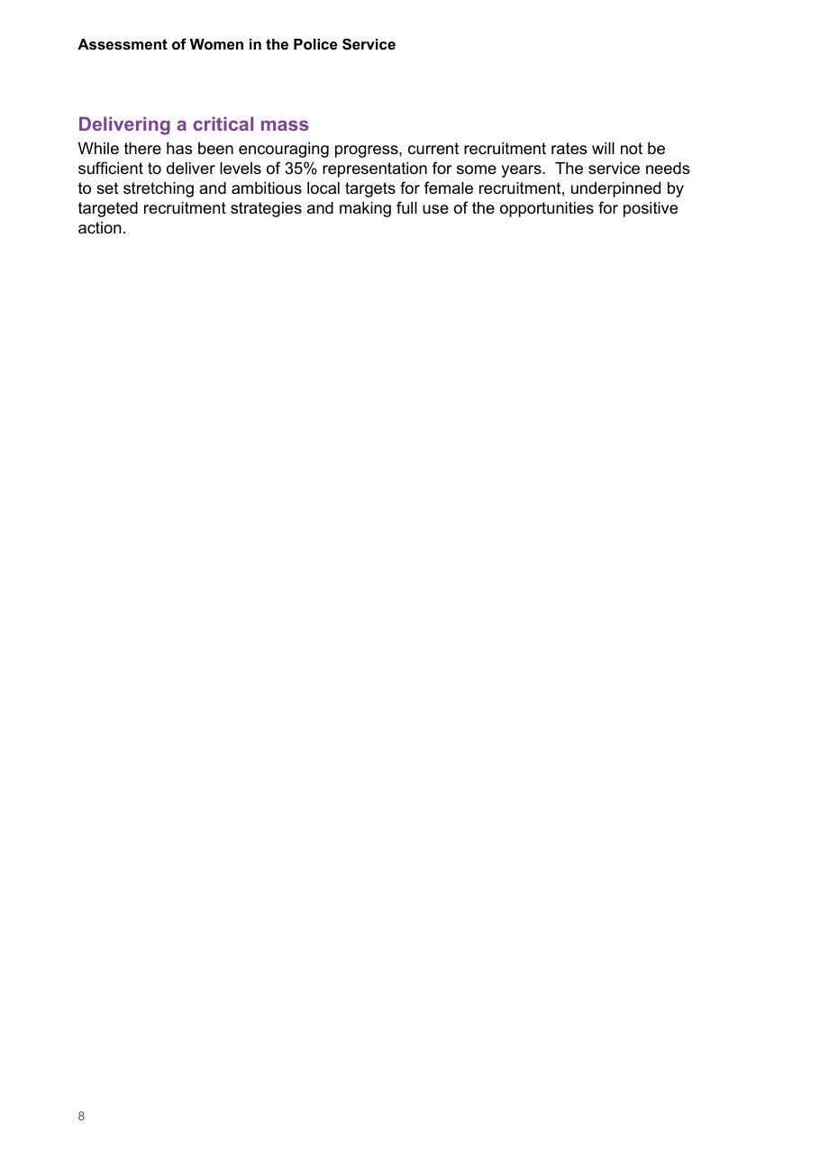 Assessment of Women in the Police Service — page 10