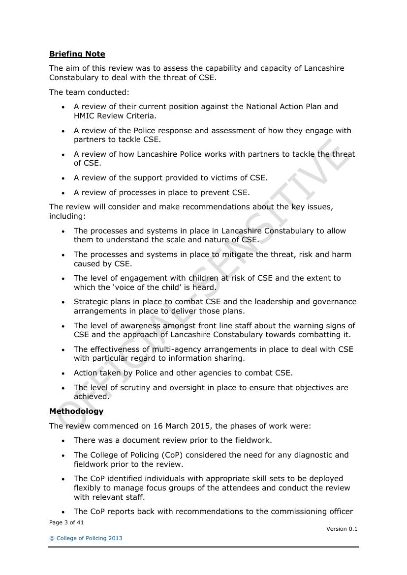 Lancashire Police — Sexual Exploitation Review — page 3