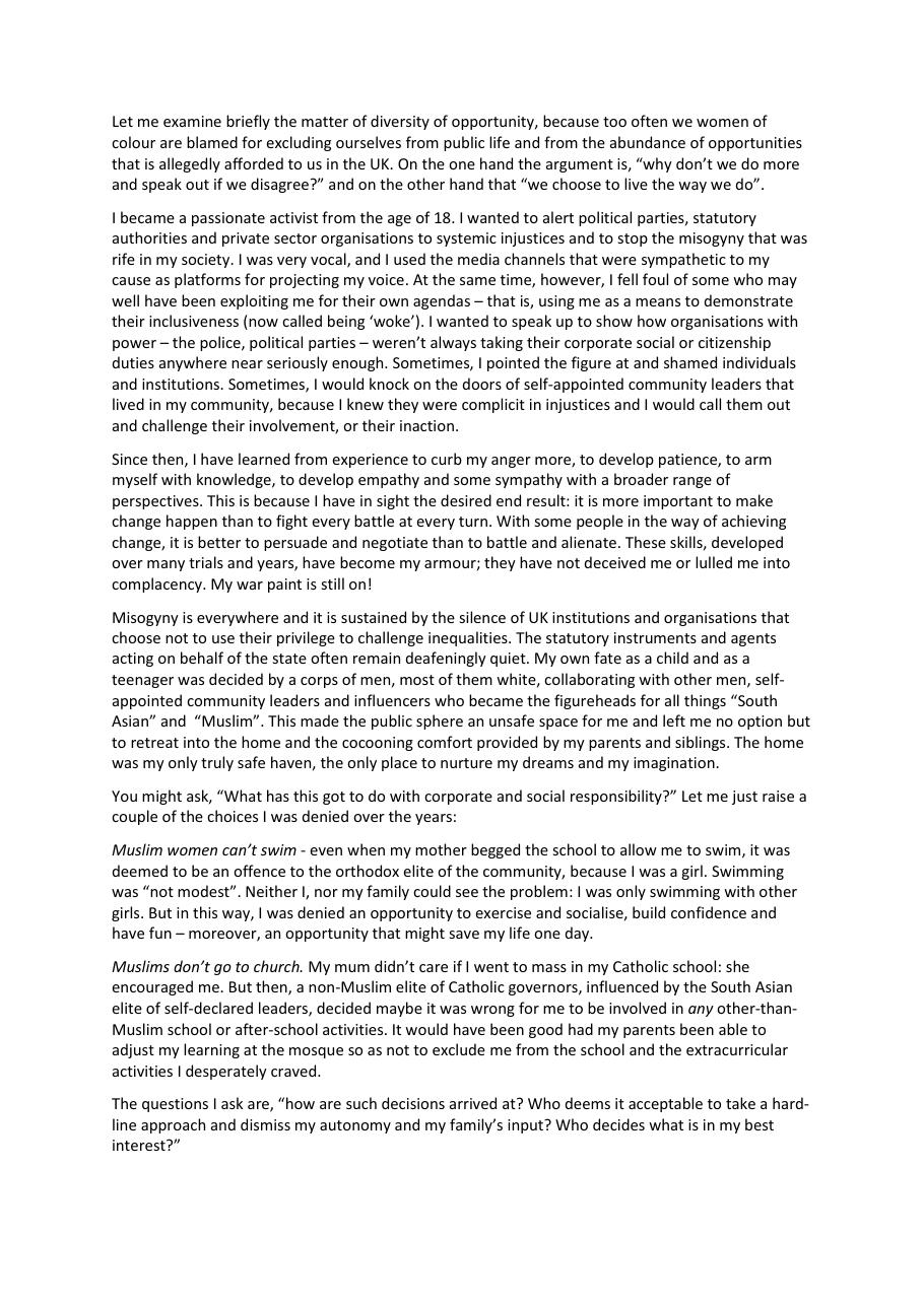 Corporate Social Responsibility — A Feminist Perspective — page 3