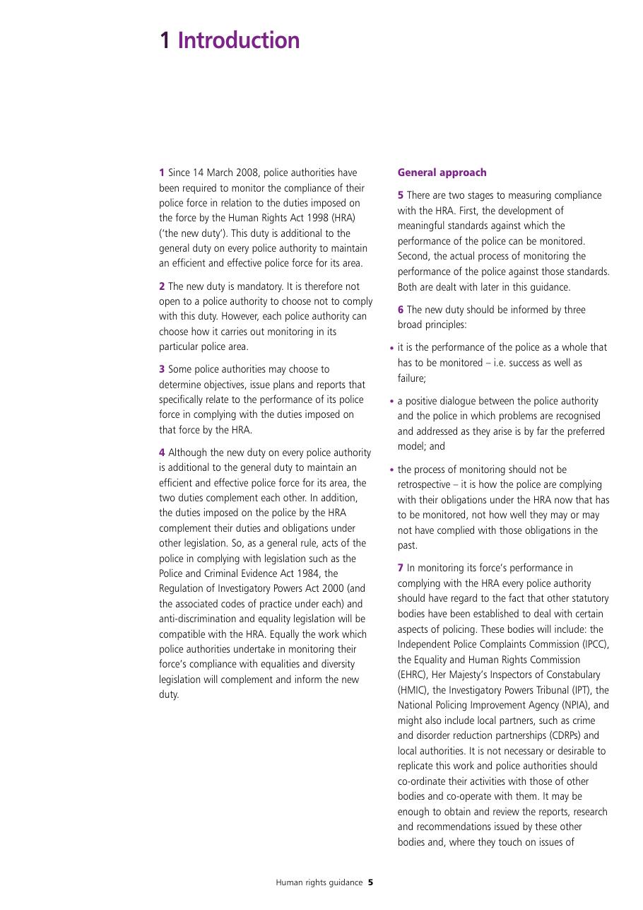 Human Rights Guidance for Police Authorities — page 5