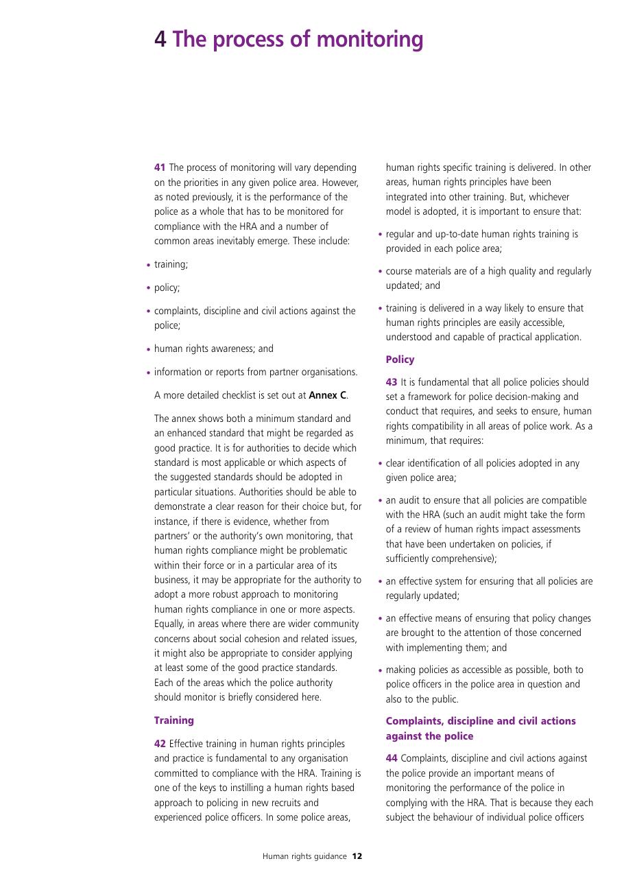 Human Rights Guidance for Police Authorities — page 12