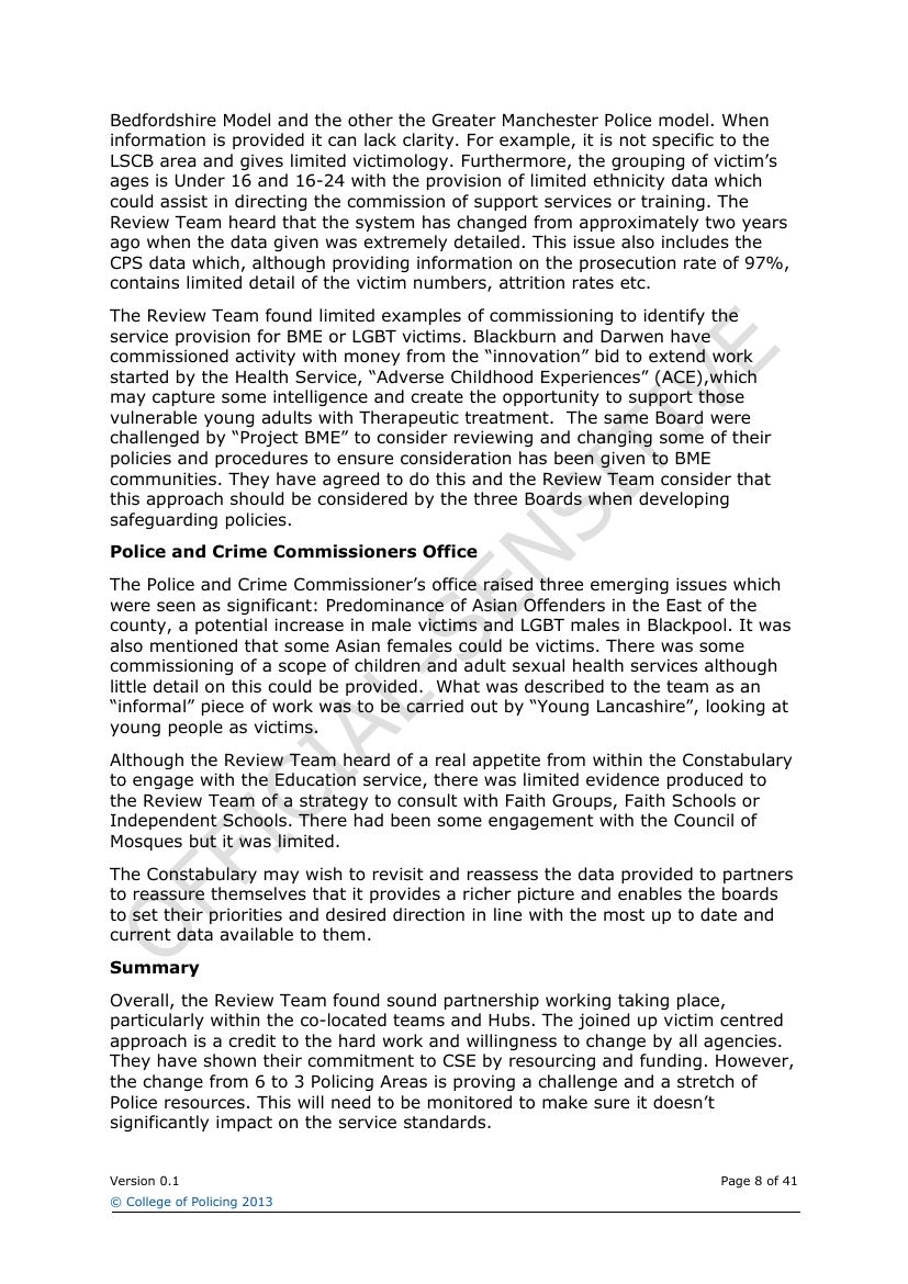 Lancashire Police — Sexual Exploitation Review — page 8