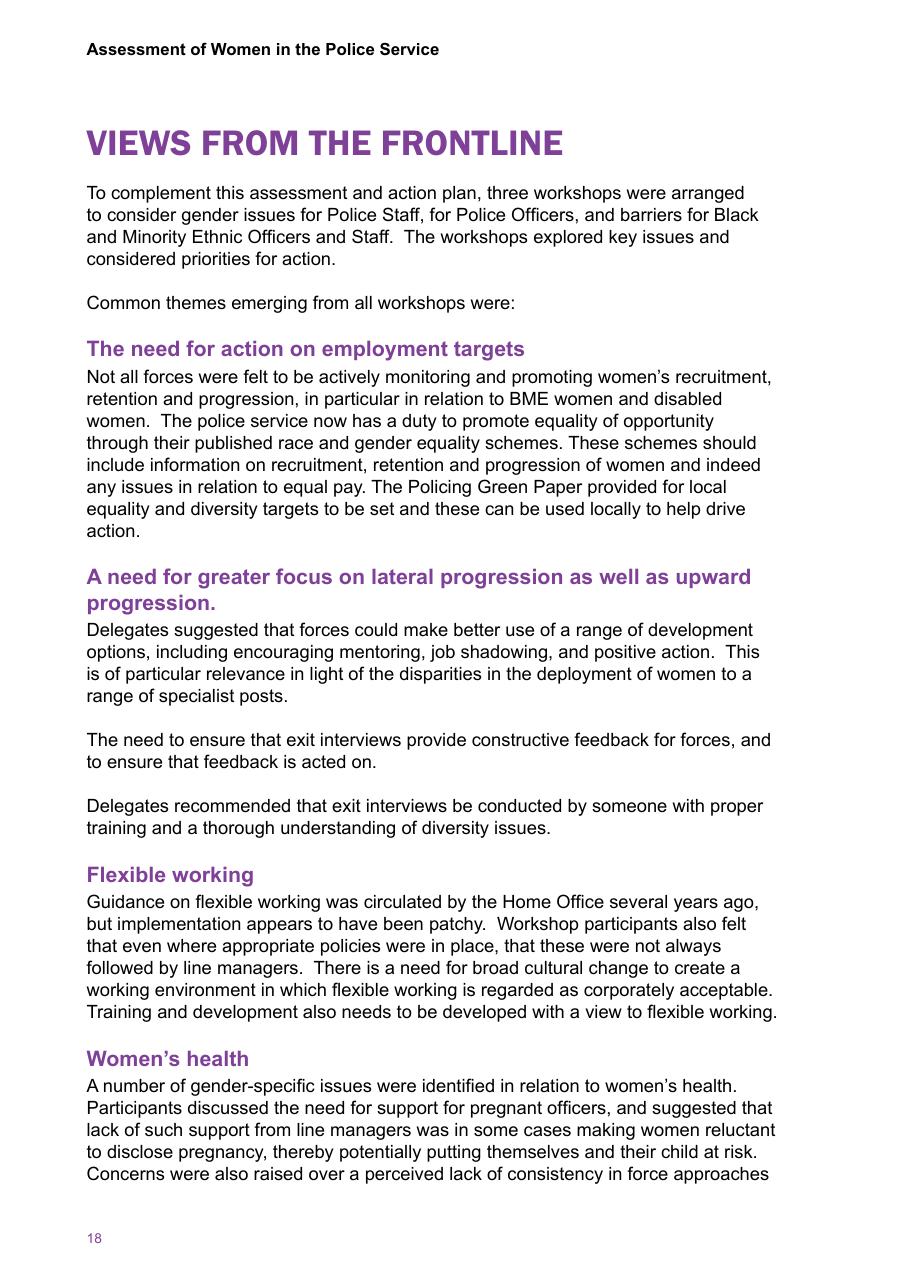 Assessment of Women in the Police Service — page 20