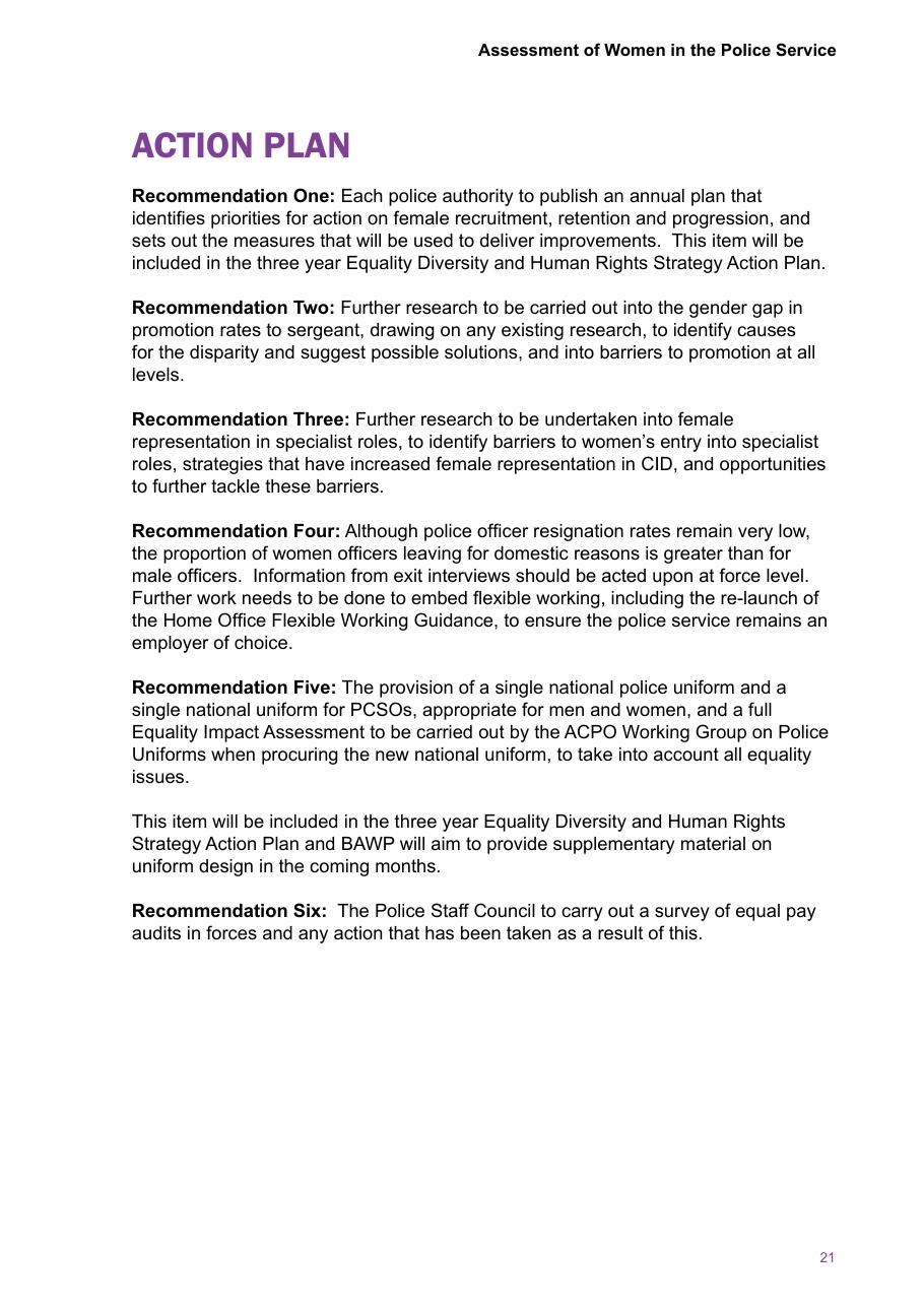Assessment of Women in the Police Service — page 23